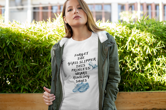 FORGET THE GLASS SLIPPER – THIS PRINCESS WEARS RUNNING SHOES (Premium Organic T-Shirt Women)