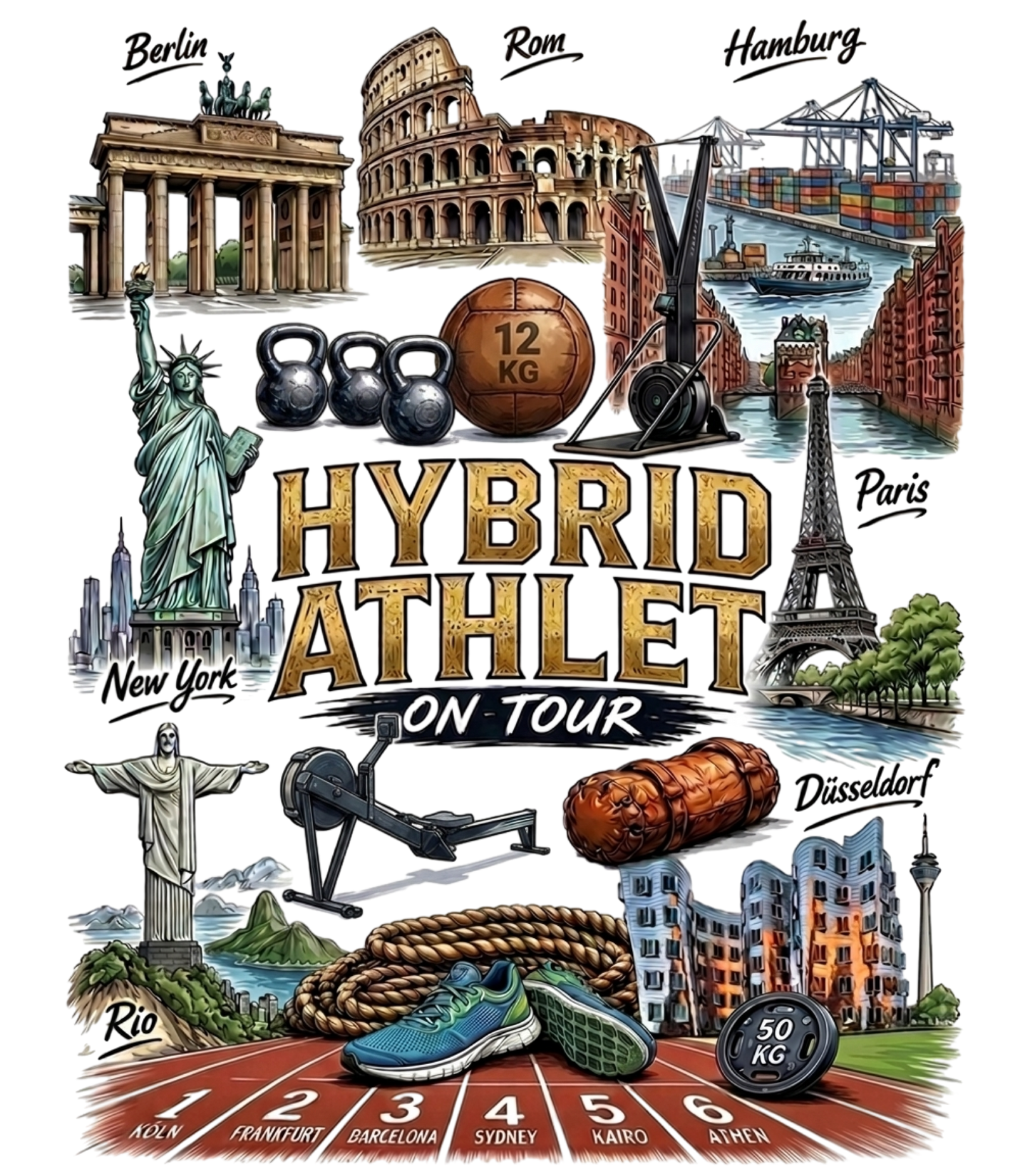 HYBRID ATHLET ON TOUR (Premium Organic T-Shirt)